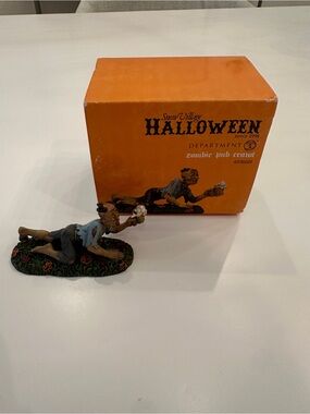 Department 56 Halloween Zombie Pub Crawl Figurine - Orange, Green, Black
